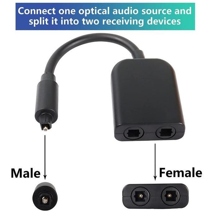 AVQ912 Digital SPDIF Optical TOSlink Audio Splitter 1-In 2-Out