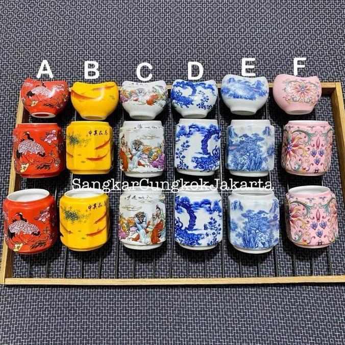 Cepuk Keramik Sangkar Burung Besar Murai Hwamei Anis Set 3Pcs