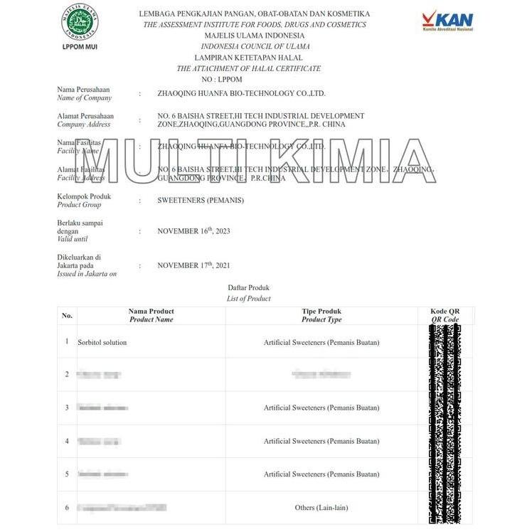 Foodz- Sorbitol - Gula Rendah Kalori - Sertifikat Halal 1 Kg