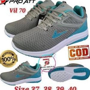 Pro Att Vil 70 - Sepatu Pro Att Wanita Ori - Sepatu Sneaker Olahraga - Abu Hijau, 39 Karet Running O