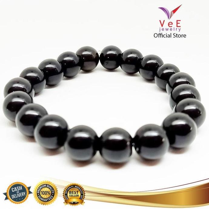 Youboy- Gelang Batu Giok China Asli Hitam - Vee Gelang Pria Wanita Kesehatan Anti Virus
