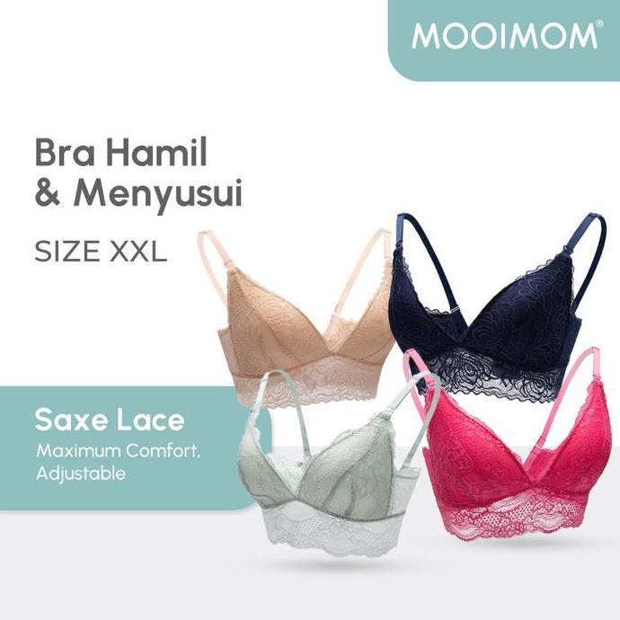 CLEARANCE SALE - Mooimom Bra Menyusui | MOOIMOM Saxe Lace Maternity & Nursing Bra | Bra Hamil