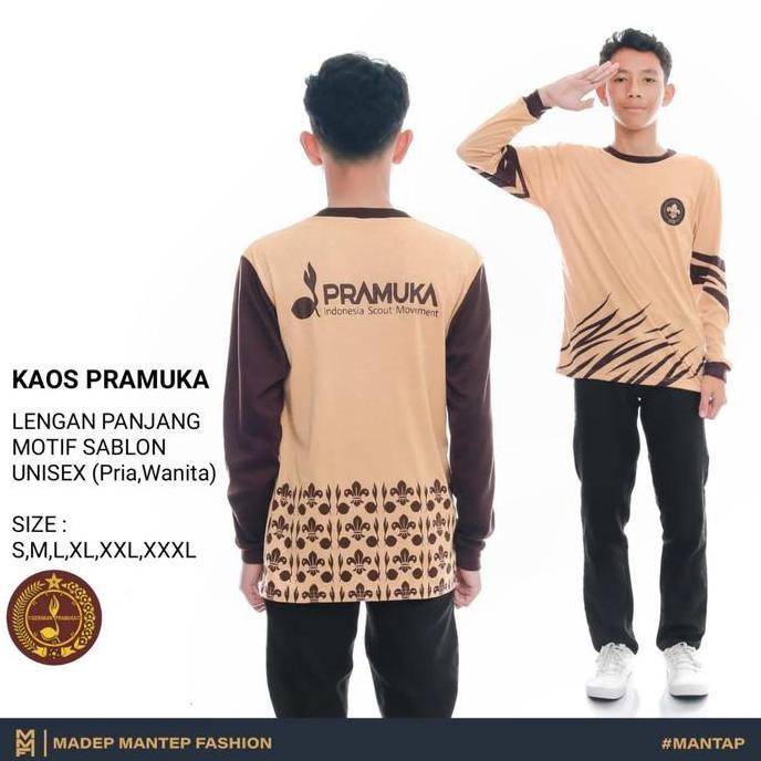 Kaos Pramuka Lengan Panjang Terbaru Kaos Kegiatan PRAMUKA Kaos Pembina Pramuka MMF