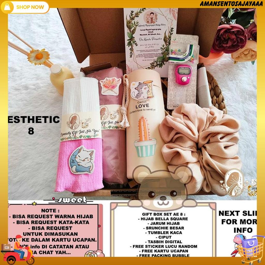 Hampers Hijab Premium / Hampers Hijab Gift Box / Hampers Cewek Ulang Tahun / Hampers Cewek Aesthetic