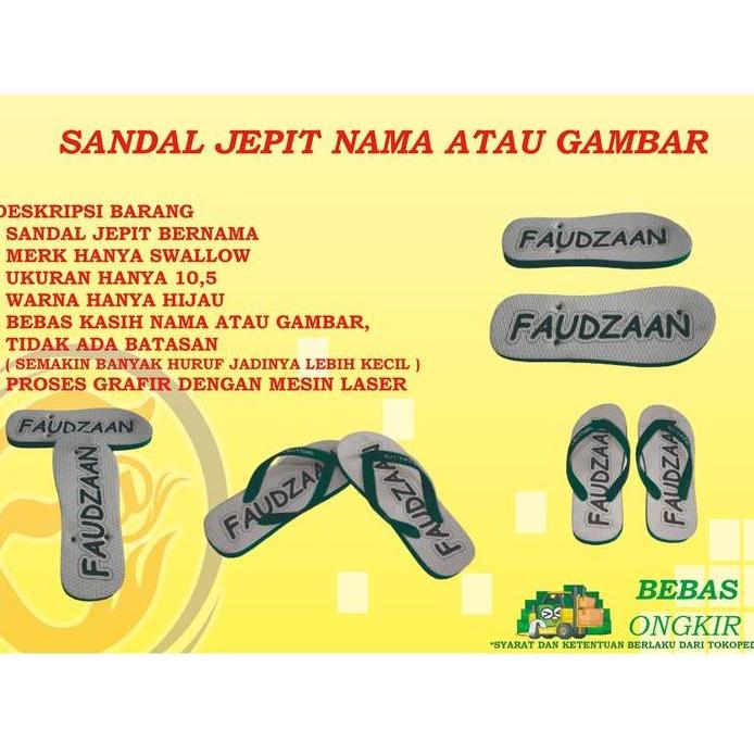 SENDAL JEPIT SWALLOW SANDAL CUSTOM UKIR GAMBAR NAMA