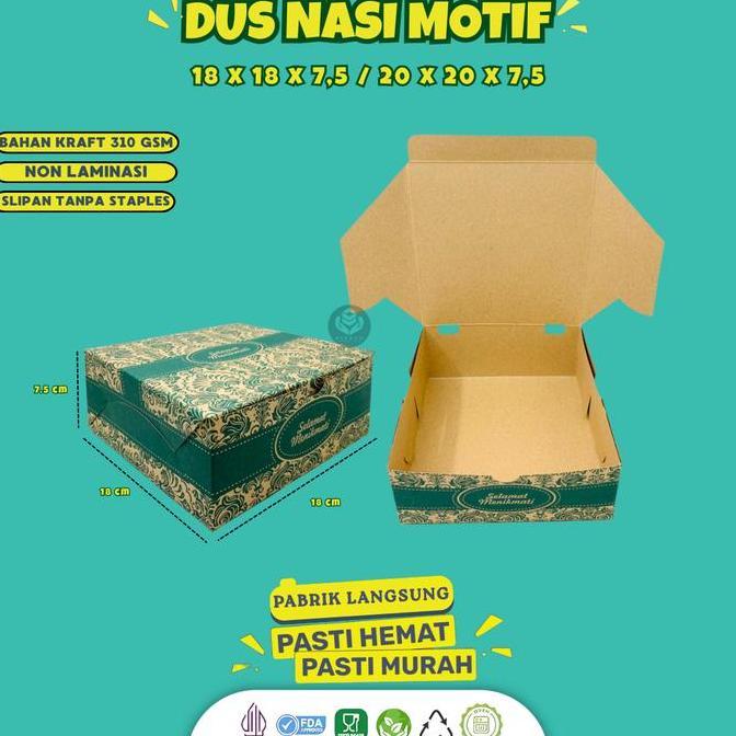 (50 Pcs) Dus Nasi Kotak 18x18 & 20x20 / Box Nasi Kotak 20x20 & 18x18 / Dus Box Kotak Nasi Katering B
