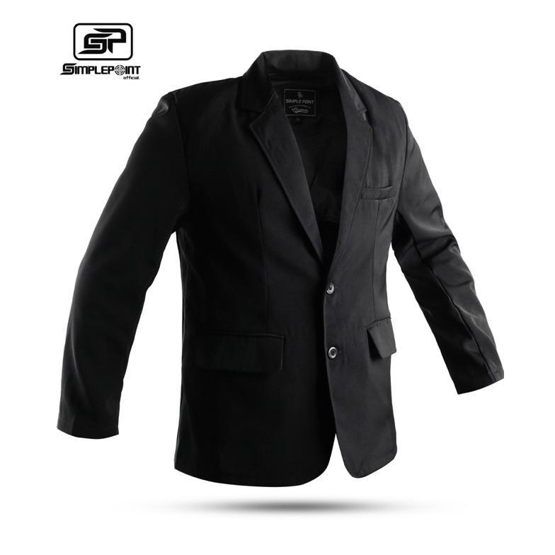 Premium Simplepoint - Jas Blazer Pria / Jas Hitam Polos / Jas Wisuda / Jas Kantor