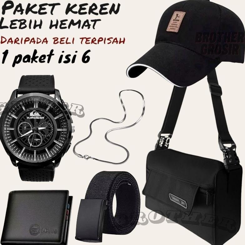 TERBARU (Promo Paket Istimewa Pria Keren Combo Star Pria Terbaru ) 6 In 1/Jam Tangan Pria Keren Beli