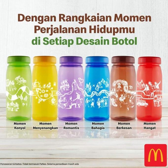 Colorful Bottle Botol Reusable Mcdonalds Cup Tumbler Mcd tupperware