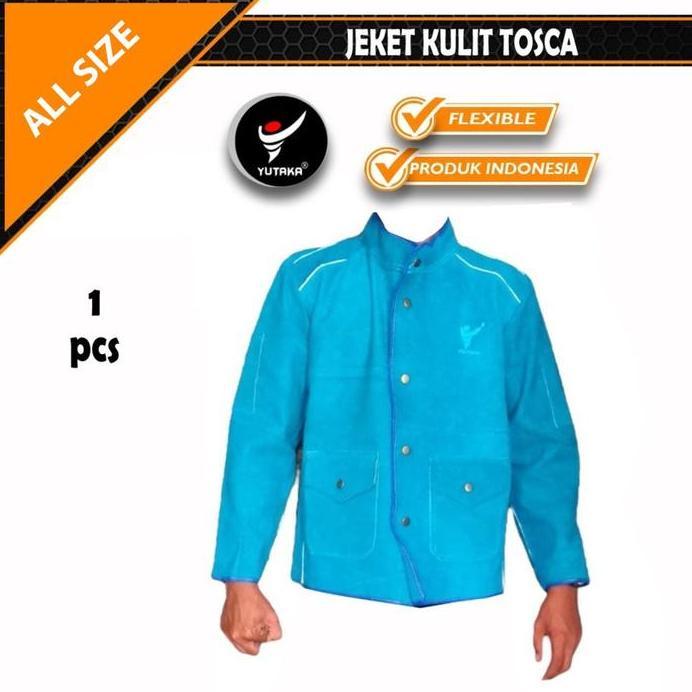 JAKET LAS YUTAKA KULIT biru tosca/ WELDING JACKET YUTAKA