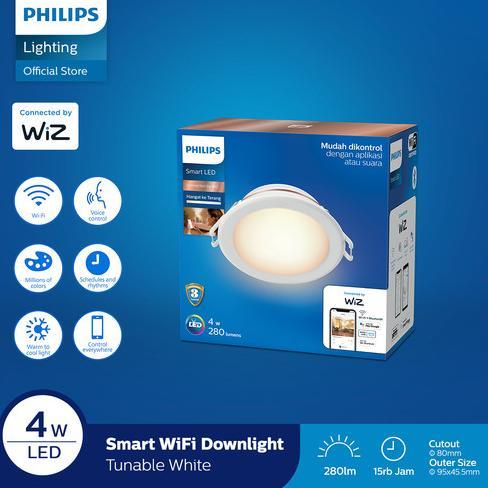 Lampu Downlight Led Smart Wifi Philips Tuneable Dimmer