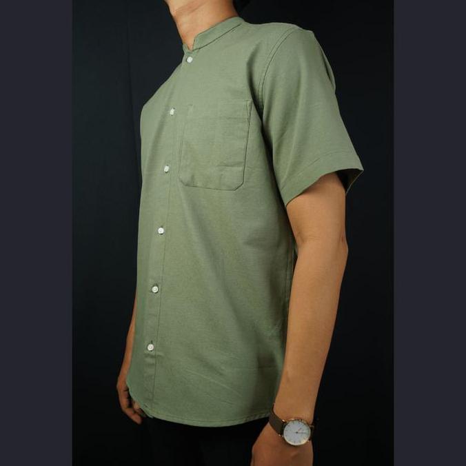 STANLEY ADAMS Kemeja Pria Shanghai Collar Lengan Pendek Varian Motif | Shanghai Shirt | Basic Fit Fo