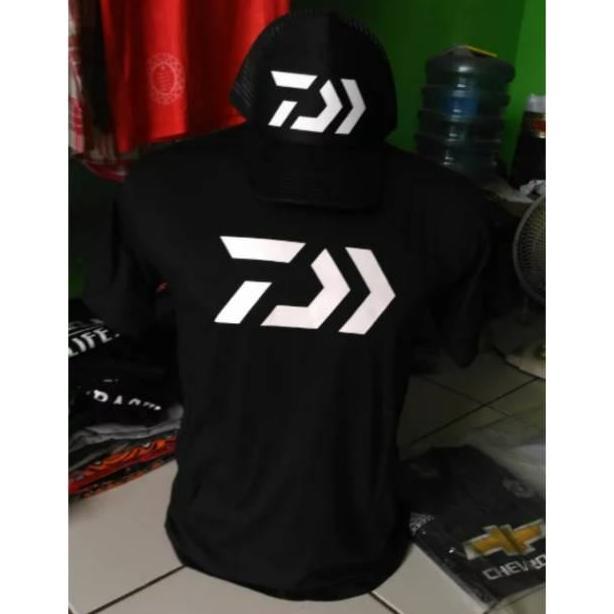 Baju kaos daiwa plus topi kaos mancing daiwa