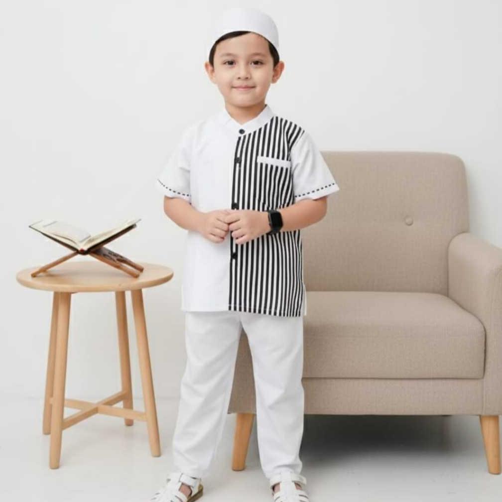 CUCI GUDANG Setelan Koko Anak Laki Laki 2 3 4 5 6 7 Tahun Baju Muslim Anak Modern Koko Kurta Anak