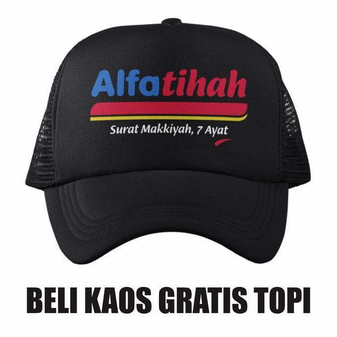 BA085 Kaos Gratis Topi Logo Alfatihah - Plesetan Alfamart