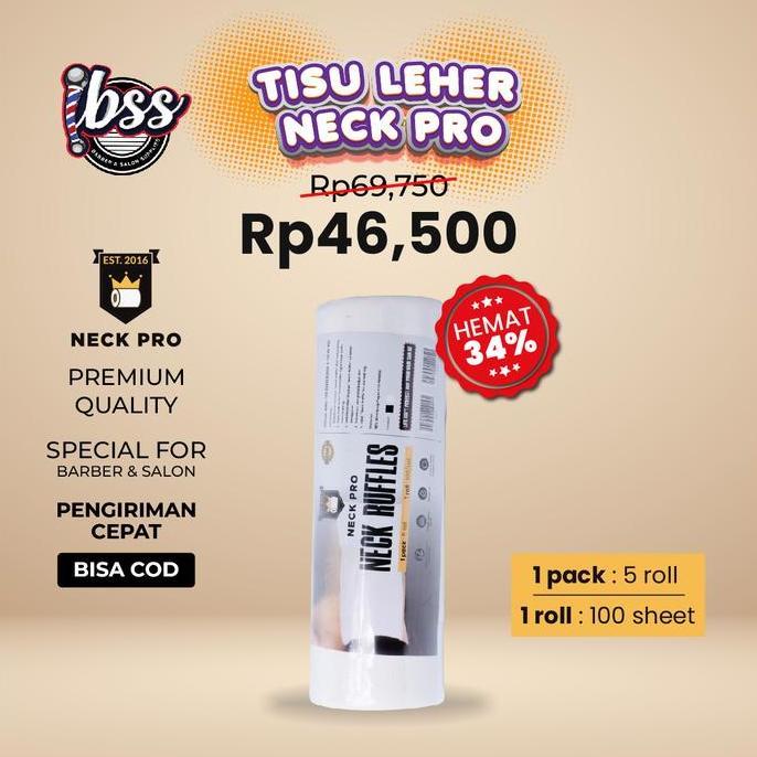 Walkz- Neck Pro Tisu Leher Barbershop Premium  1 Slop / Tisu Leher Hitam / Tisu Leher Putih / Paket 