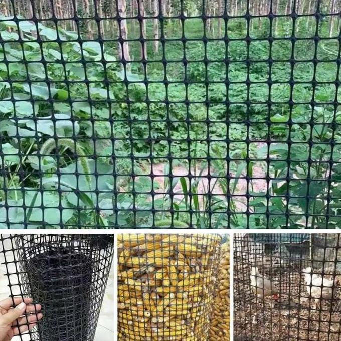 Tinggi: 1m Pagar Plastik Kebun Jaring Kawat Plastik Mesh Ram Plastik Hitam Lubang 3,5cm Alas Lantai 