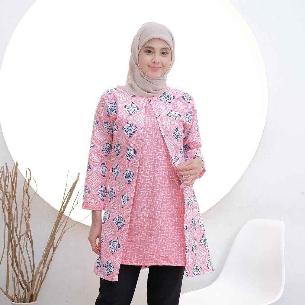 TERMURAH TUNIK BATIK BOLERO LENGAN PANJANG ATASAN BATIK WANITA BOLERO TERBARU