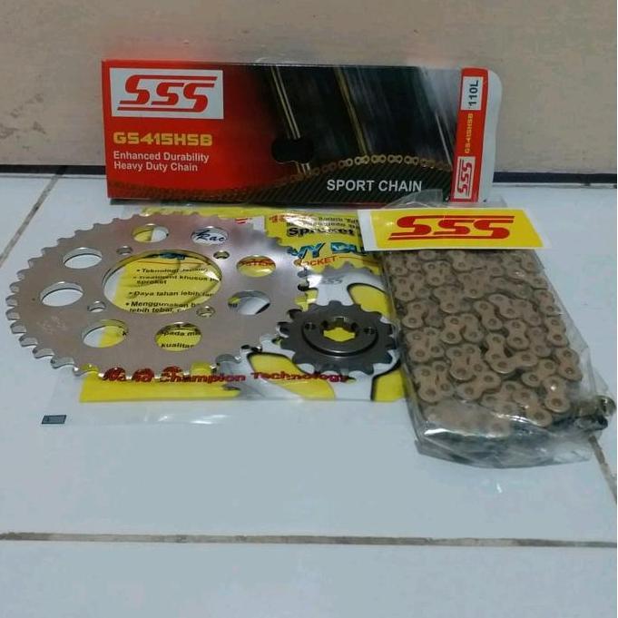 Gir Depan Belakang 415 SSS dan Rantai SSS HSB legenda, win,  Grand,  Astrea, Supra lama Gear