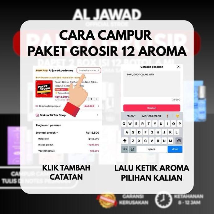 Cod,Bisa- Ramadan Parfum Non Alkohol Paket 1 Botol 6 Ml - Al Jad Parfum / Perfume / Minyak Ngi Pria 