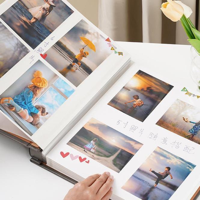 Buku Album Magnetic Cover Kulit Tempat Foto Diy 18 Inch Elegan Muat Photo 1R 10R