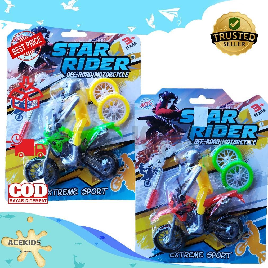 Mainan motor trail offroad star rider motorcycle downhill motor cross trail plus orang dan motor saj