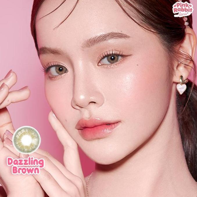 Cod,Bisa- Pinkrabbit Softlens Dazzling Brown - Normal, Minus 0.5 S/D 8.00 (1Pcs/Sebelah) #Softlensny
