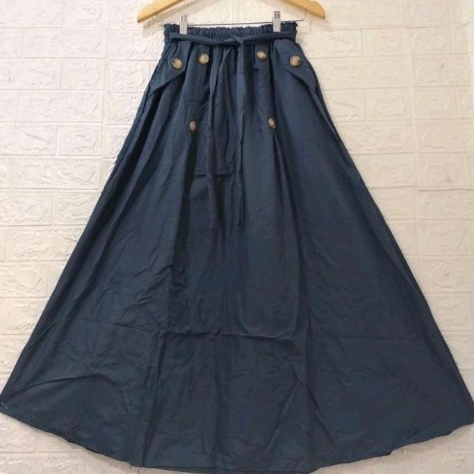 Rok Panjang Wanita/Rok Payung/Bahan katun Melar Bawahan Dewasa Casual