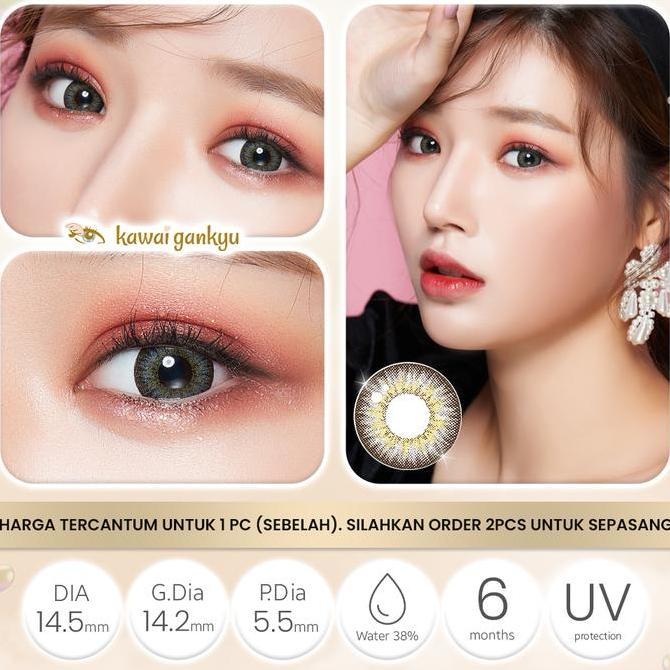 Cod,Bisa- Kaankyu - Voxie Phoenix Gray (1Botol/Setengah Pasang) | Softlens 14.5Mm Motif Abu Terang