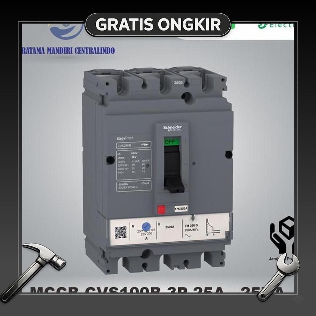 Mccb 3P 25A Cvs100B Schneider 3 Phase 25 Ampere - 25Ka Lv510301