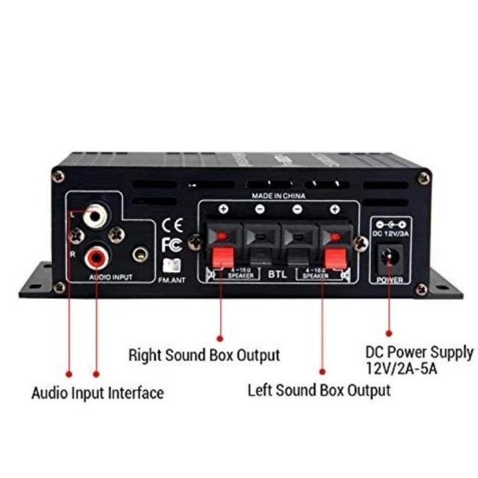 Sale (Model Terbaru)Kerndy Ak-380 Amplifier Daya Audio Bluetooth Mobil Car Audio Power Amplifier 12V