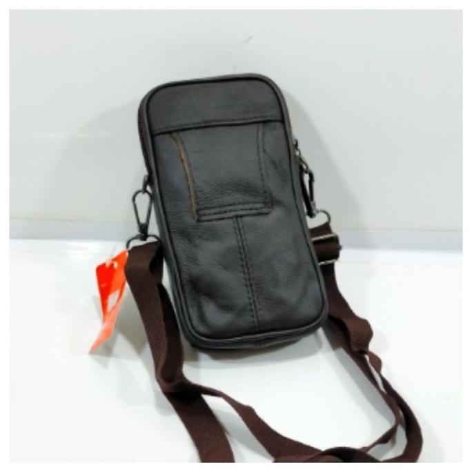 Tas Selempang Pria Dompet Sarung Hp  Kulit Asli Tas Selempang Kecil