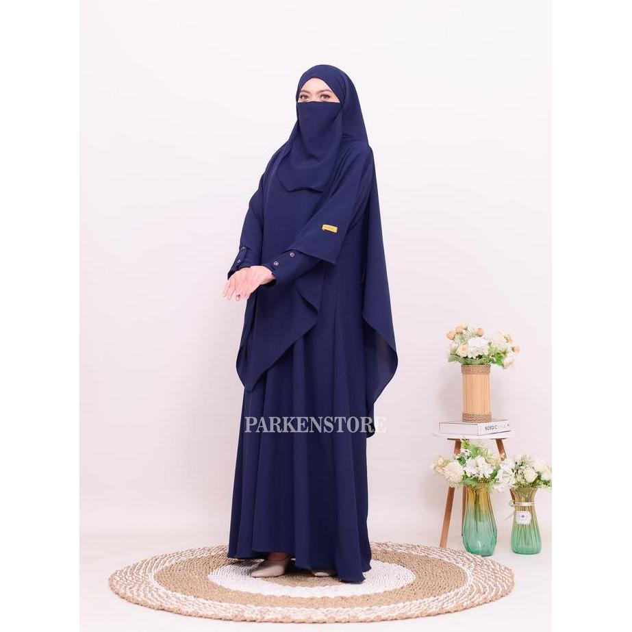 YUK CHECKOUT  Gamis Maisha - Abaya Syar'i Set Hijab PASBAN + Free Cadar tali Sabrina Anti UV Wanita 