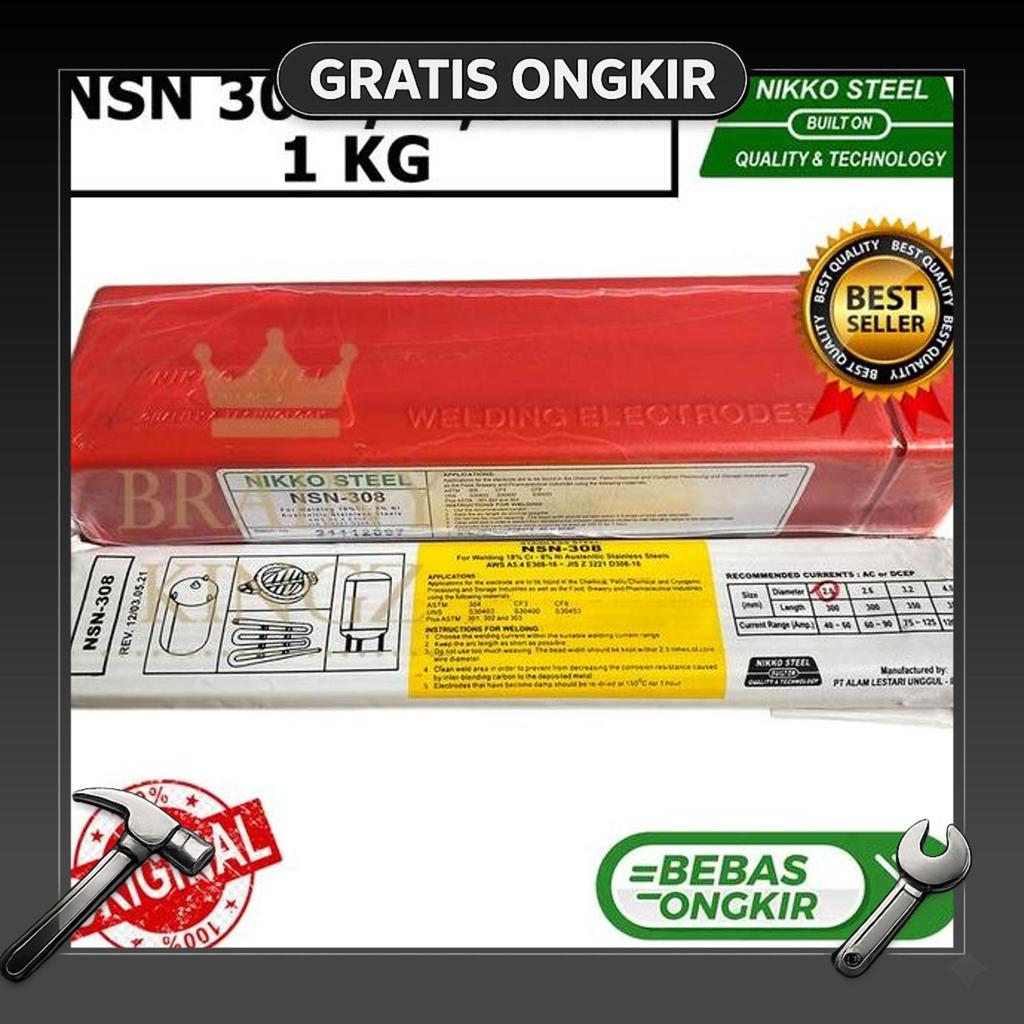 Kawat Las Stainless Nikko Steel Nsn308 Ukuran 2Mm Nsn 308 2,0Mm E308