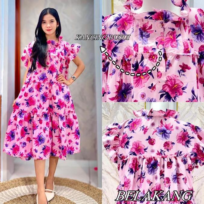 PREMIUM BEFA - DOLLY BUSUI DRESS / DRESS REMPEL SUSUN WANITA / Dress Jumbo Bumil PREMIUM