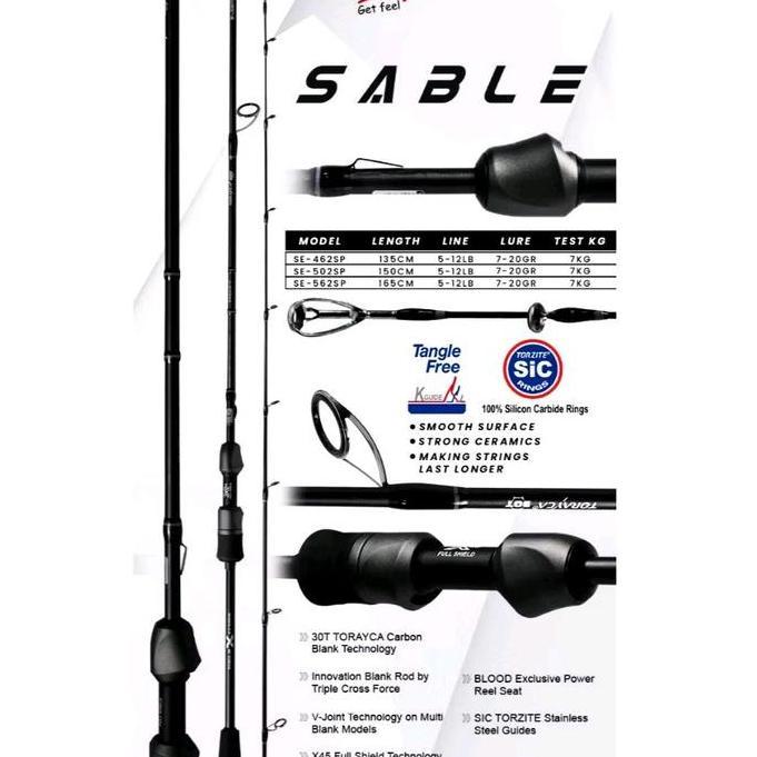 TERBARU - Joran blood sable triple X cross carbon solid full black