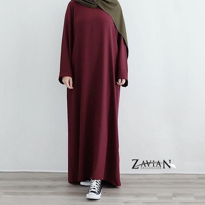 BELI Zavian abaya Polos Wanita tarim arabic simple elegan Wolpis Premium Ukuran S M L XL XXL / Gamis