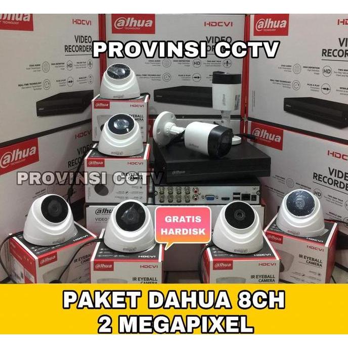 TERLARIS PAKET CCTV DAHUA 2MP 5 KAMERA LENGKAP