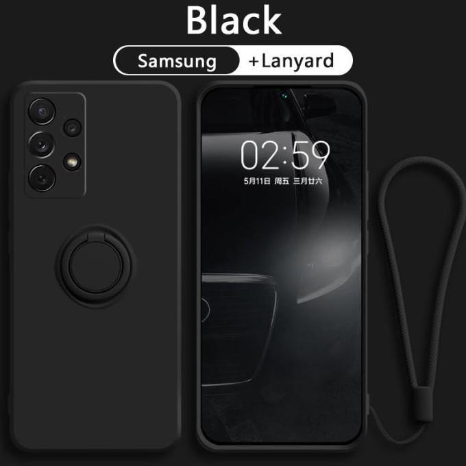 case  untuk Samsung A13 A23 Case Candy Ring Stand Holder Silikon Soft Free Tali