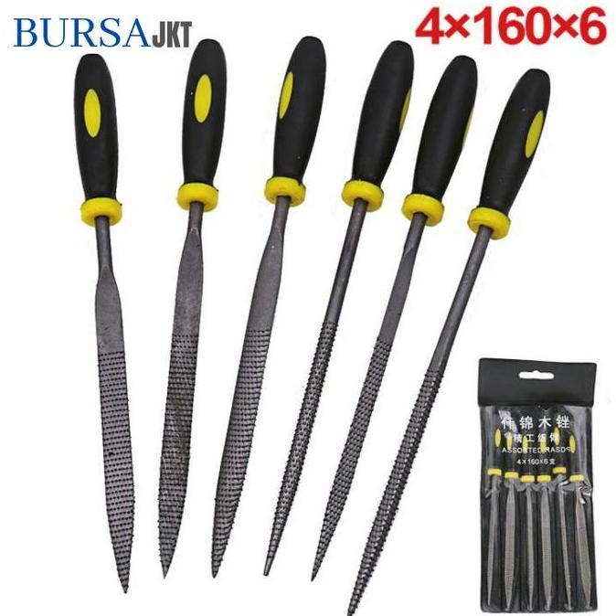 JAOPMAM ALAT KIKIR BESI / MINI FILES SET 6IN1 4INCH X 160 MM kikir  baja PROTOK