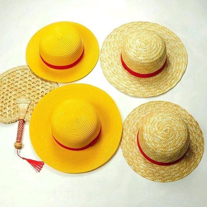 Topi Pria Topi Jerami Luffy One Piece Anak Dewasa / Topi Pantai / Topi Kostum Cosplay Pria Wanita Fa