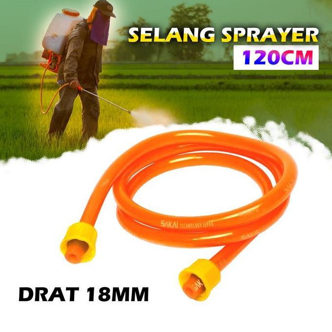 JAOPMAM Selang Sprayer Tangki Semprot Sprayer Manual Listrik 120cm Drat 18mm Selang Sprayer Elektric