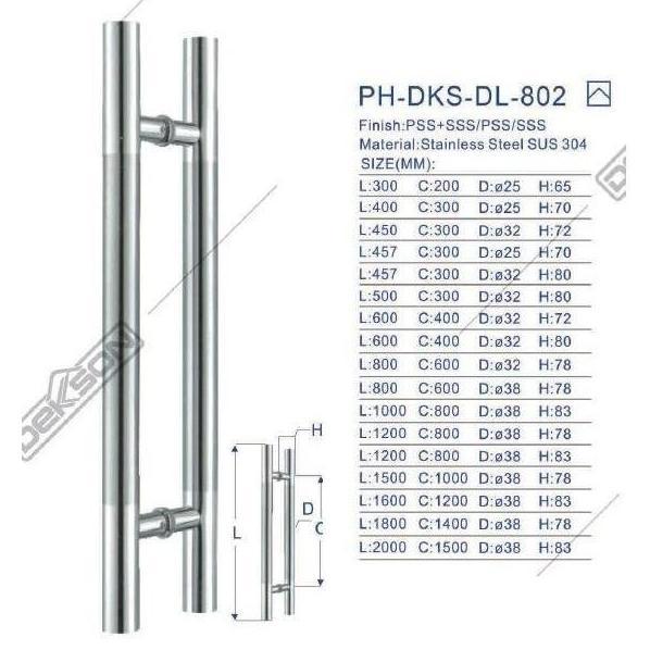 PULL HANDLE DEKKSON DELUXE PH DL802 38X1000 SSS as 80 x panjang 100 cm