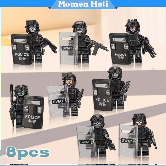 BOWTEKH Isi 8 Mainan Tentara Kecil Kecil / Boneka Militer / Mainan Figure Tentara Khusus Tiongkok PR