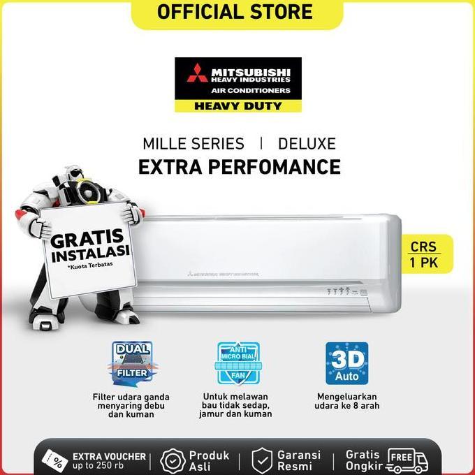 Terlaris Ac Mitsubishi Heavy Industries 1 Pk Low Watt Deluxe Srk10Crs-S3