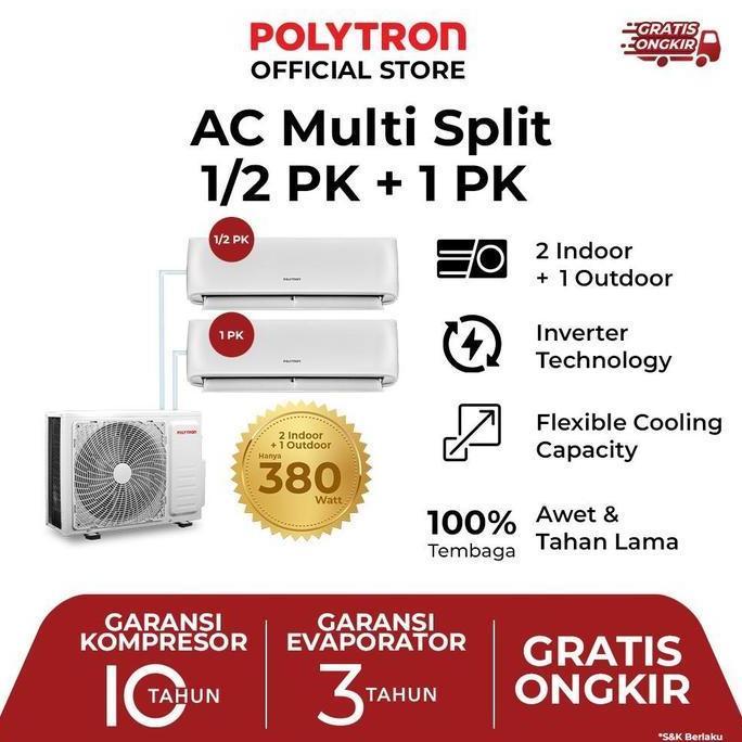 Terlaris Polytron Multi Split Ac 0,5 Pk 1 Pk Dan Outdoor 2 Pk Pac 050918Ms