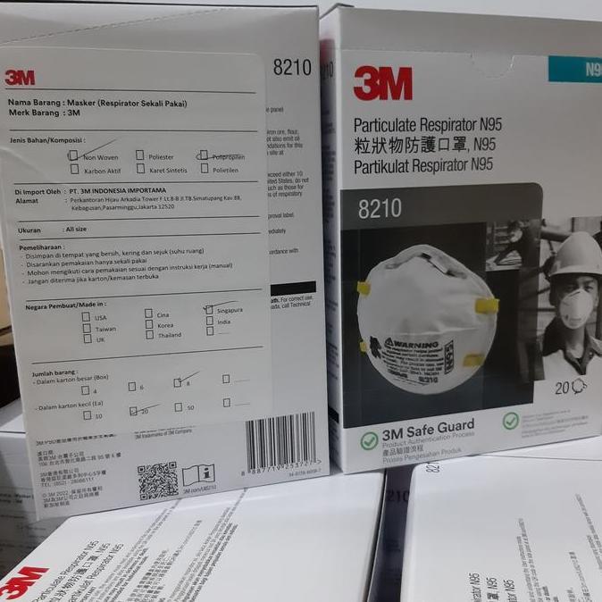 masker N95 3M 8210 / Respirator Partikulat 3M 8210, N95