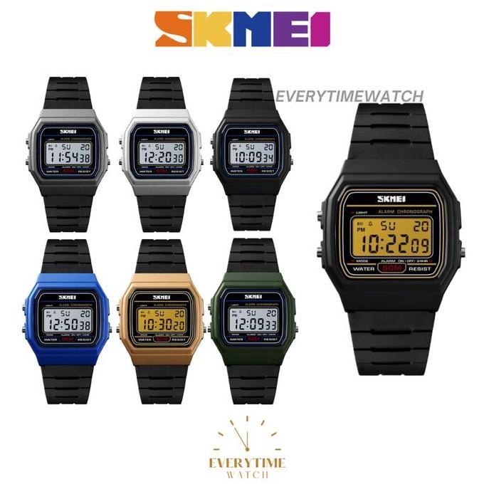 aqonik.id - jam tangan skmei 1412 black jam tangan skmei jam tangan karet pria jam tangan cowok spor