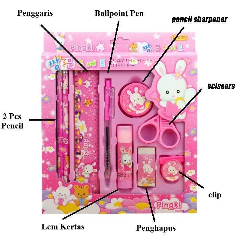 PROMO TERBARU Yamata Set Lengkap Alat Tulis 9 In1 Motif Kartun/Pencil Set Lengkap/Souvenir Kado Hadi