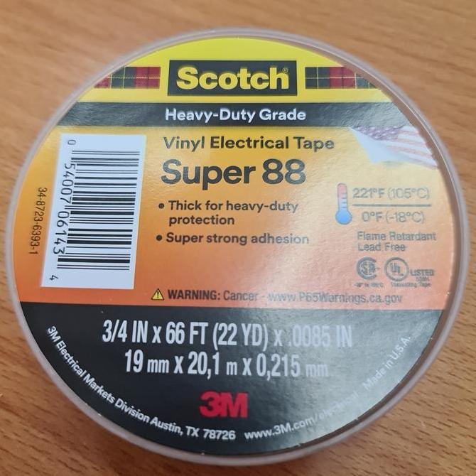 3M Scotch Super 88 Vinyl Tape Hitam Tbk